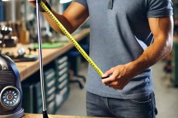 A man shows how to measure driver length